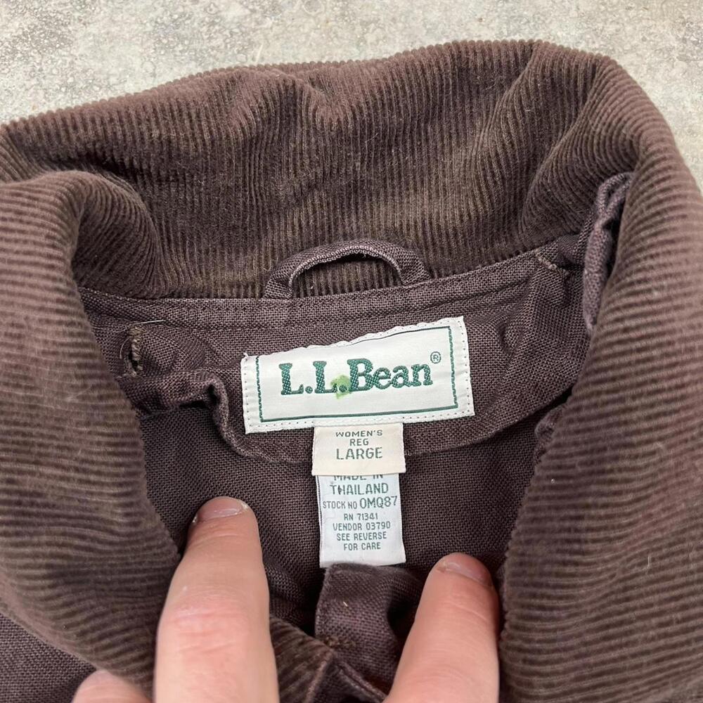 vintage l.l. bean brown button down field coat jacket size large WOMENS - Picture 3 of 4